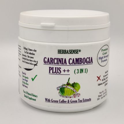 Herbasense Garcinia Cambogia Plus Jar - 60% HCA by HPLC + Green Coffee Bean + Green Tea Extracts